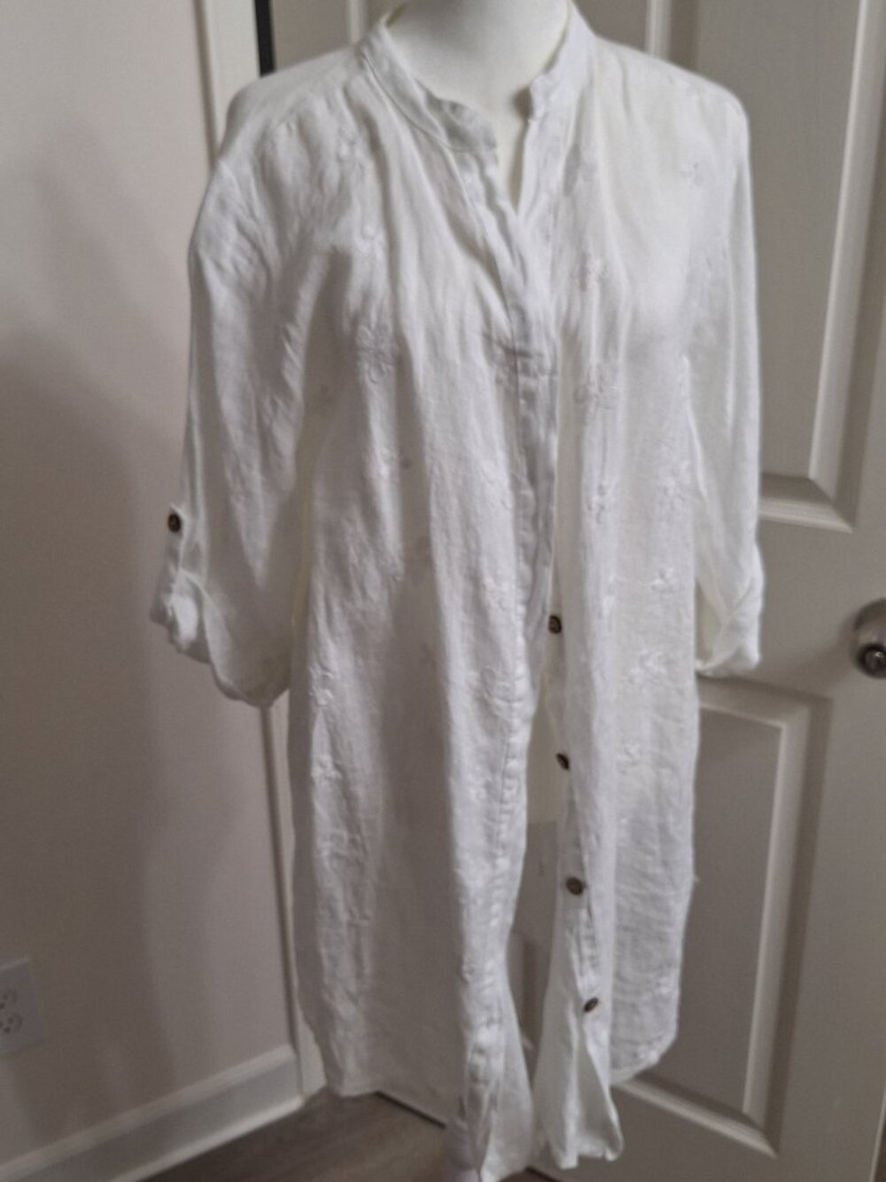 Rosemarine Linen Shirt Dress Italy Size L